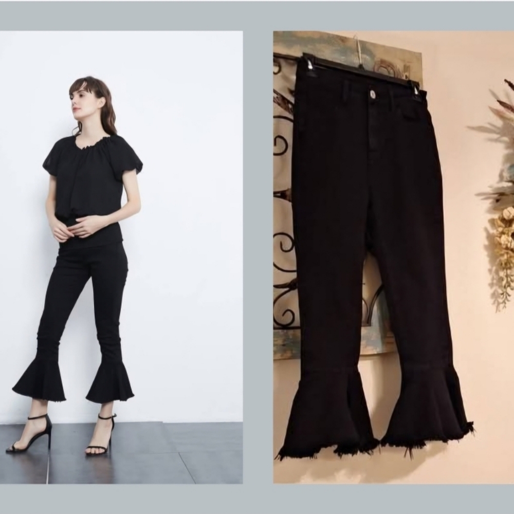 Elegant Black Flare Jeans for Women. Excellent Condition NWOT Size Medium